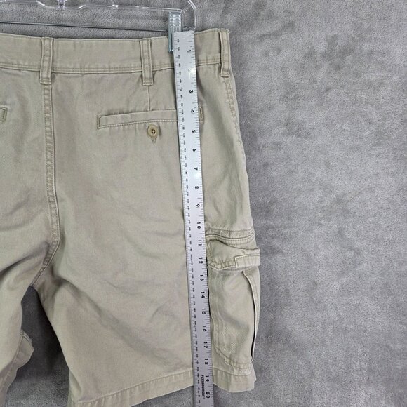 Mens Beige Red Head Cargo Shorts 100% Cotton 9" Inseam Size 36 - Picture 9 of 10